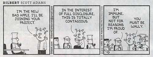Dilbert comic about a negative employee